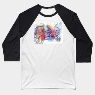 Madagascar Turtle Colorful Watercolor Illustration Baseball T-Shirt